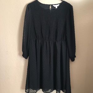LC Lauren Conrad bibbed dress w/ sheer sleeves
